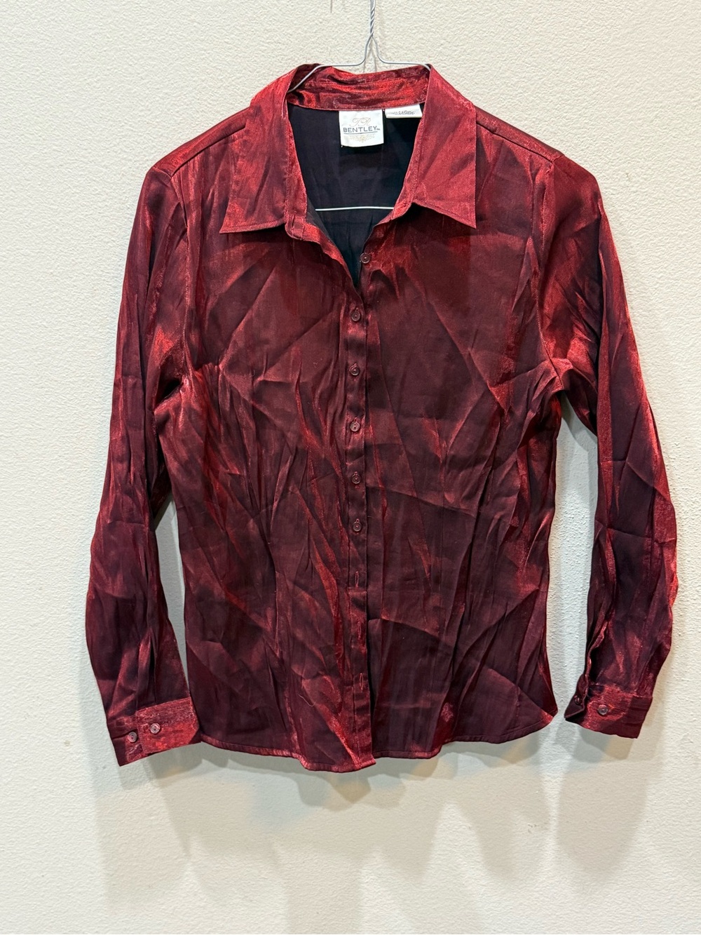 Bentley Rayon Women's Button Down Shirt Vintage